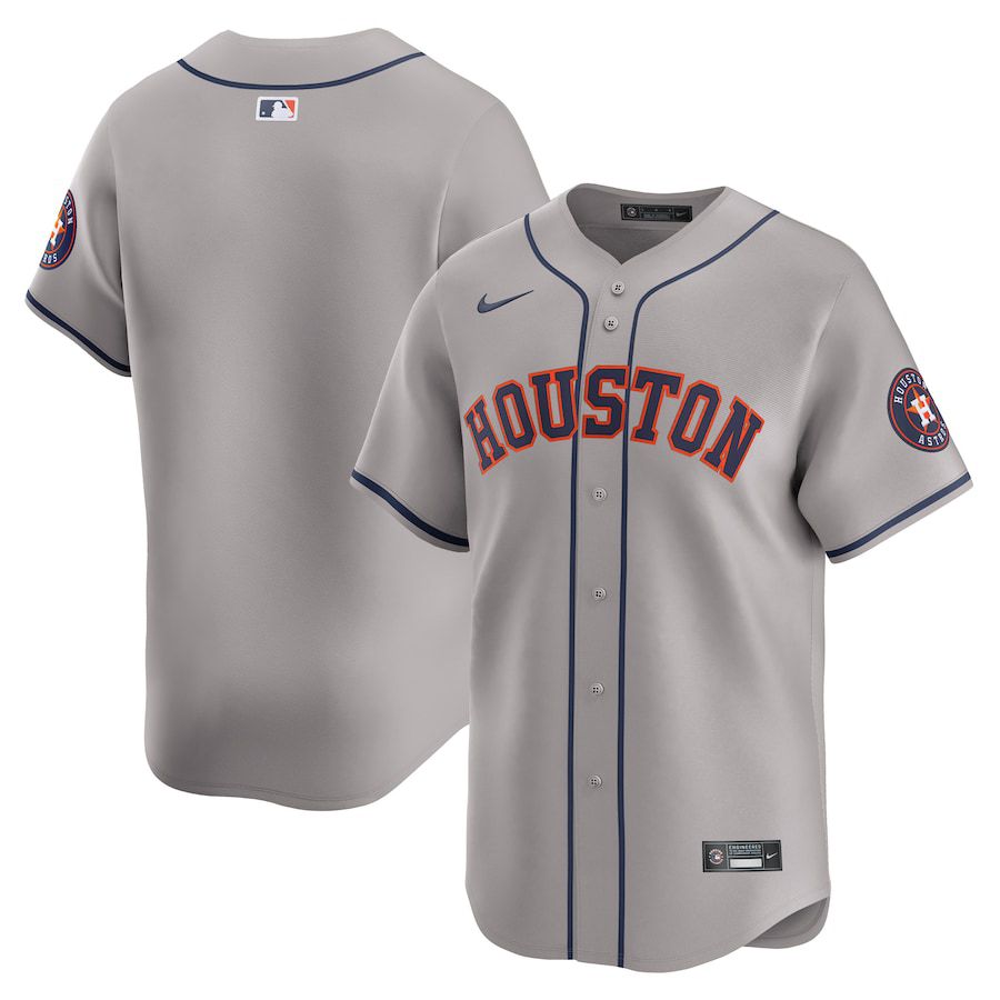 Men Houston Astros Nike Gray Away Limited MLB Jersey->customized mlb jersey->Custom Jersey